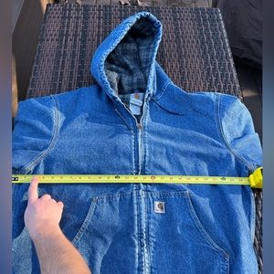 Vintage Carhartt Mens XL Hooded Denim Blanket Lined Jacket ASAP Rocky